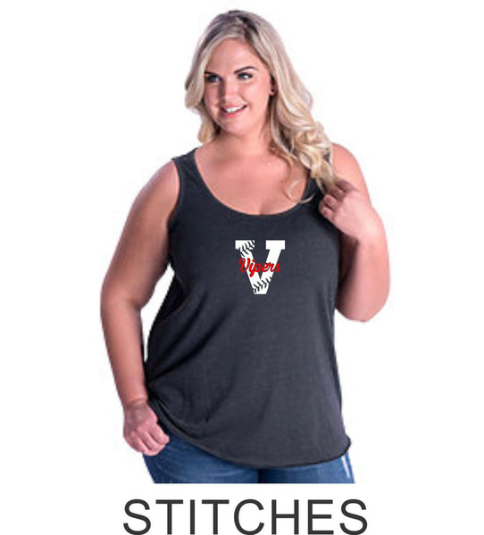 Vipers Curvy Ladies Basic Tank- 3 designs- Matte or Glitter
