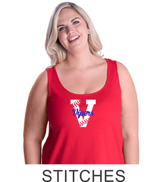 Vipers Curvy Ladies Basic Tank- 3 designs- Matte or Glitter