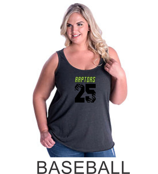 Raptors Number Curvy Ladies Tank- 4 Sports- Matte and Glitter