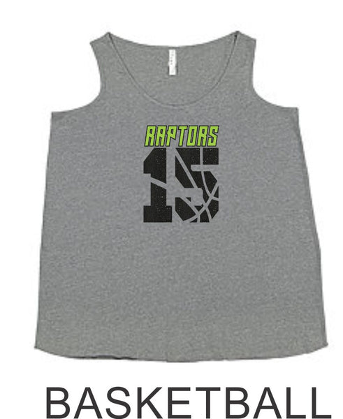 Raptors Number Curvy Ladies Tank- 4 Sports- Matte and Glitter