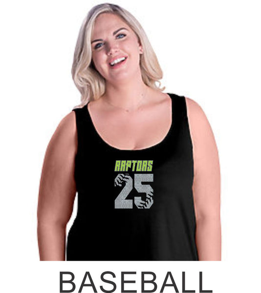 Raptors Number Curvy Ladies Tank- 4 Sports- Matte and Glitter