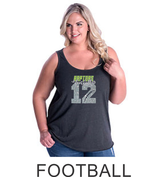 Raptors Number Curvy Ladies Tank- 4 Sports- Matte and Glitter