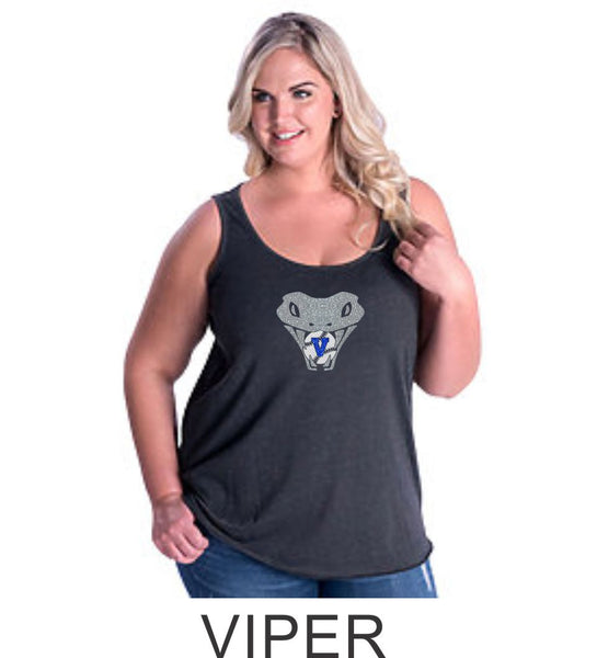 Vipers Curvy Ladies Basic Tank- 3 designs- Matte or Glitter
