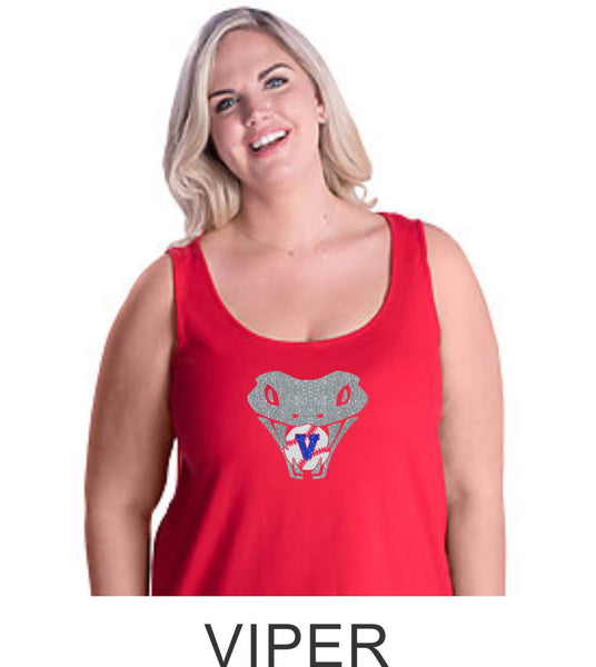Vipers Curvy Ladies Basic Tank- 3 designs- Matte or Glitter