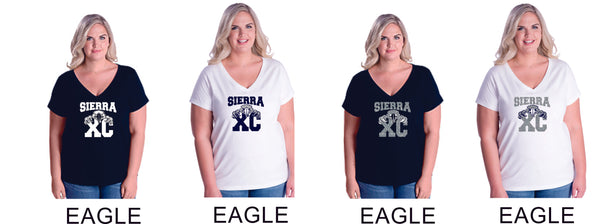 Sierra XCOUNTRY Curvy Ladies Tee- 4 designs- Matte or Glitter