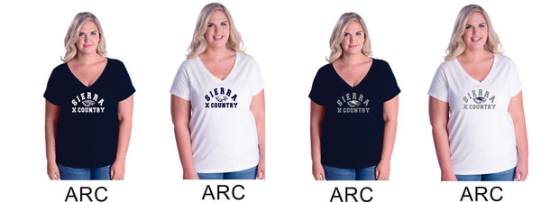 Sierra XCOUNTRY Curvy Ladies Tee- 4 designs- Matte or Glitter