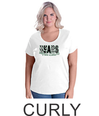 PLE Curvy Ladies Tee- 3 designs- Matte or Glitter