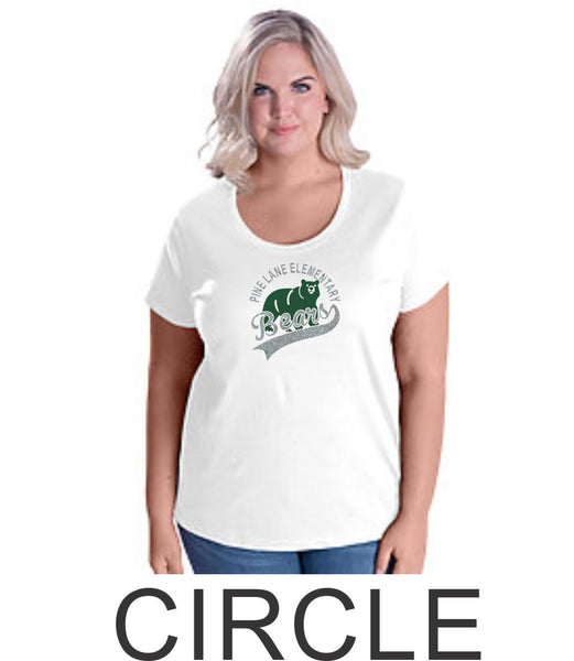 PLE Curvy Ladies Tee- 3 designs- Matte or Glitter