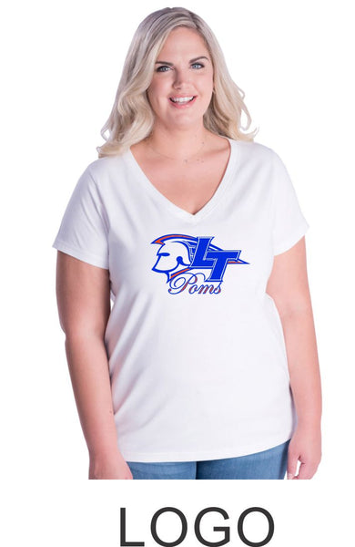 LT Poms Curvy Ladies Tee- 3 Designs- Matte or Glitter