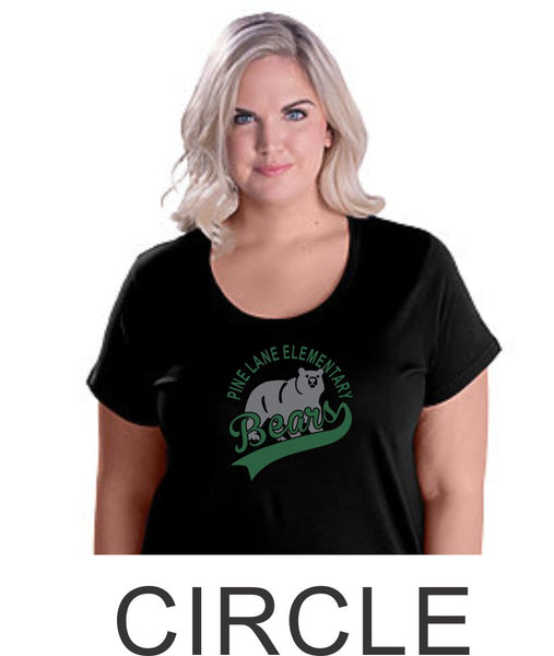 PLE Curvy Ladies Tee- 3 designs- Matte or Glitter