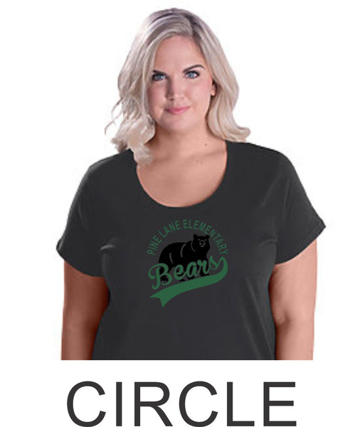 PLE Curvy Ladies Tee- 3 designs- Matte or Glitter