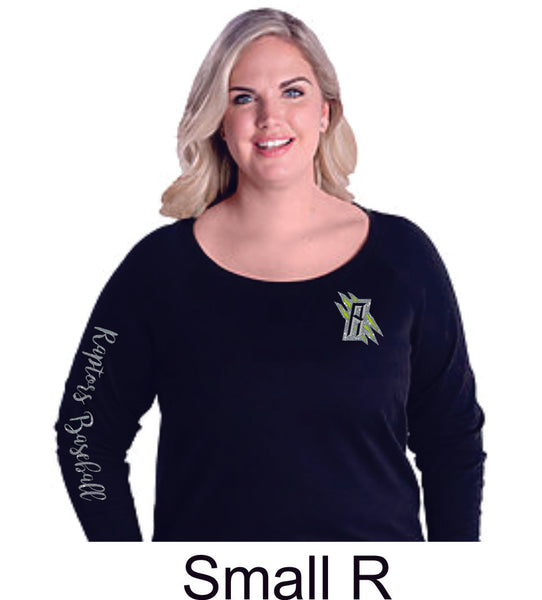 Raptors Curvy Ladies Slouchy Pullover in 2 Designs- 4 Sports- Matte or Glitter