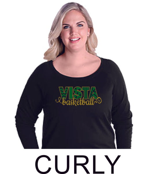 MVHS Basketball Curvy Ladies Slouchy Pullover in 3 Designs- Matte or Glitter