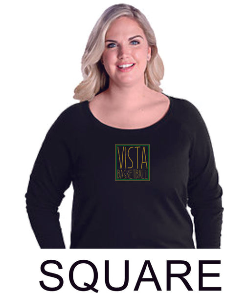 MVHS Basketball Curvy Ladies Slouchy Pullover in 3 Designs- Matte or Glitter