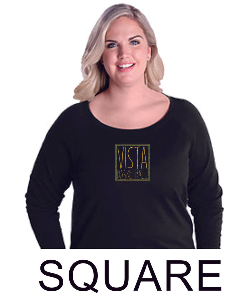 MVHS Basketball Curvy Ladies Slouchy Pullover in 3 Designs- Matte or Glitter