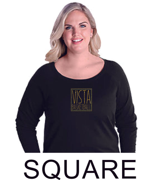 MVHS Basketball Curvy Ladies Slouchy Pullover in 3 Designs- Matte or Glitter