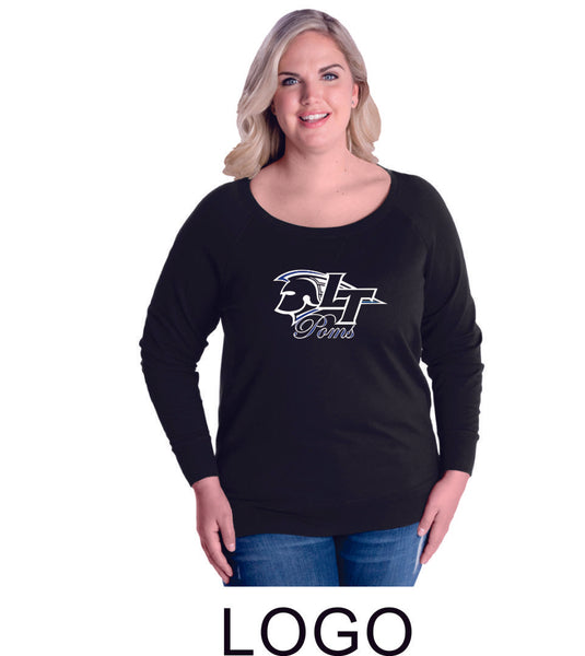 LT Poms Curvy Ladies Slouchy Pullover in 2 Designs- Matte or Glitter
