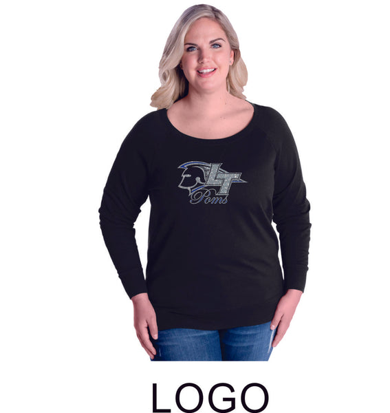 LT Poms Curvy Ladies Slouchy Pullover in 2 Designs- Matte or Glitter