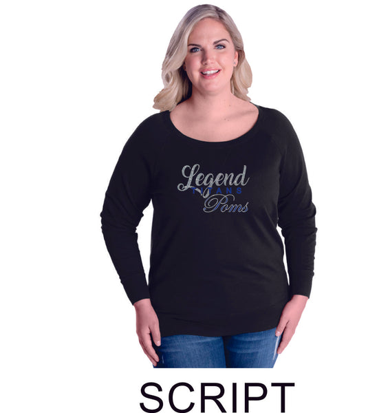 LT Poms Curvy Ladies Slouchy Pullover in 2 Designs- Matte or Glitter