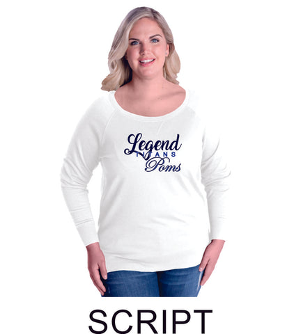 LT Poms Curvy Ladies Slouchy Pullover in 2 Designs- Matte or Glitter