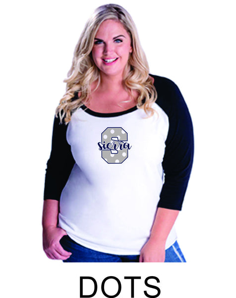 Sierra Curvy Lady Raglan- 3 designs-Matte or Glitter