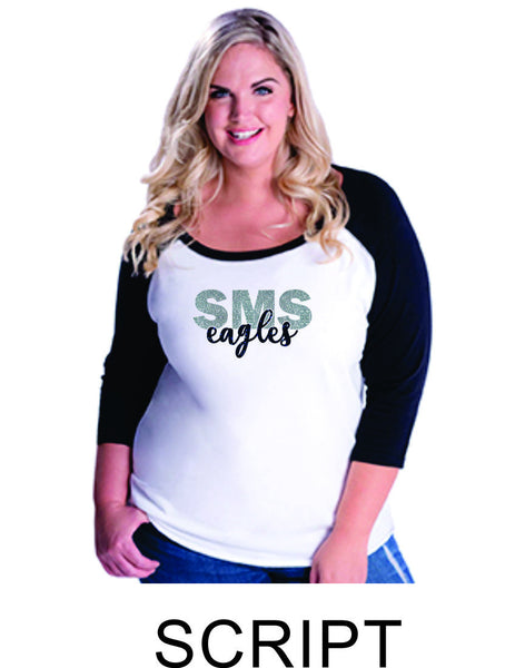 Sierra Curvy Lady Raglan- 3 designs-Matte or Glitter
