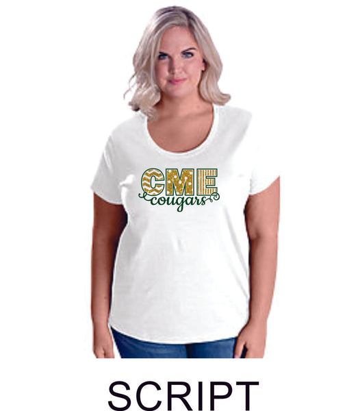 CME Curvy Ladies Tee- 5 designs- Matte or Glitter