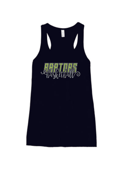 Raptors Script Flowy Tank- 4 Sports- Matte or Glitter