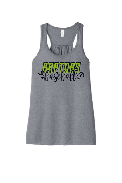 Raptors Script Flowy Tank- 4 Sports- Matte or Glitter