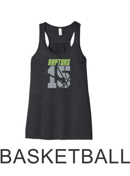 Raptors Number Flowy Tank- 4 Sports- Matte or Glitter