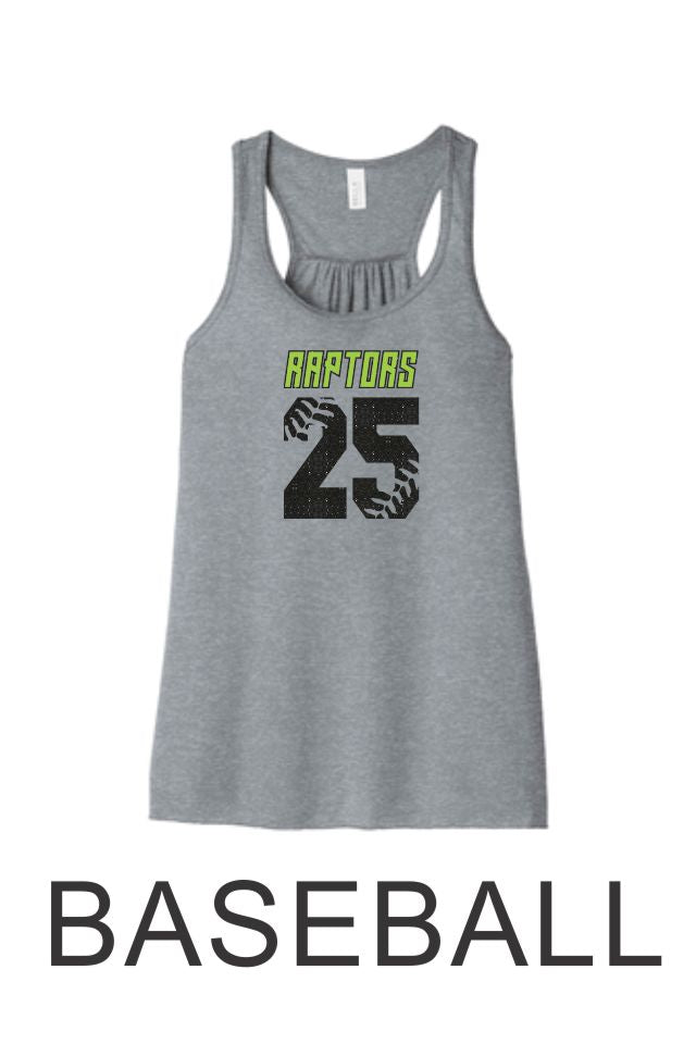 Raptors Number Flowy Tank- 4 Sports- Matte or Glitter