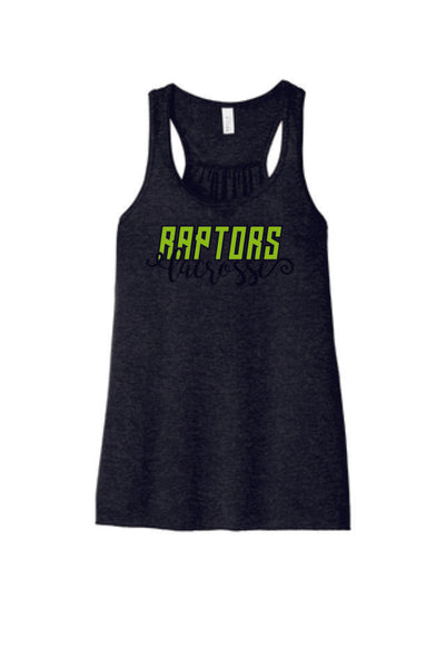 Raptors Script Flowy Tank- 4 Sports- Matte or Glitter