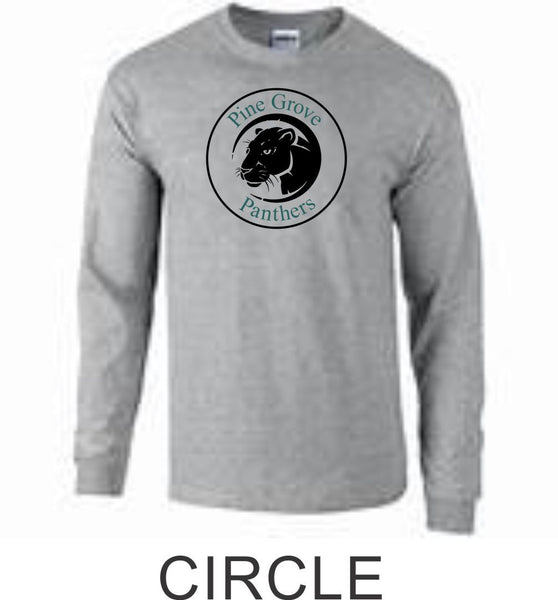 PGE Grey Long Sleeve Tee- 4 Designs- Matte or Glitter