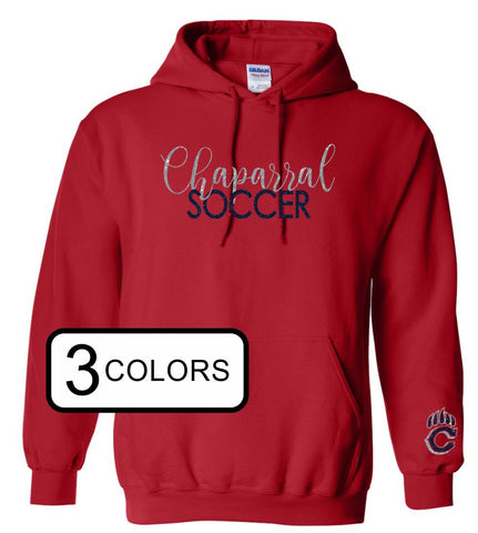 Chap Soccer Hooded Sweatshirt- 5 Designs- Matte and Glitter