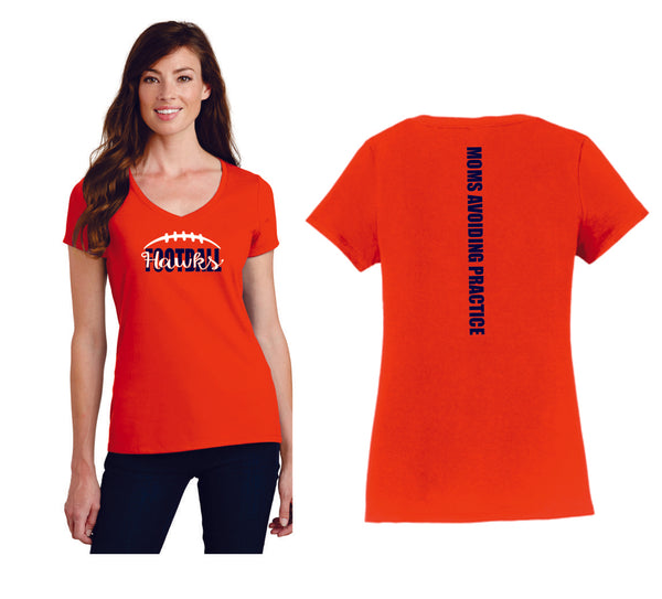 Hawks Football Ladies Short Sleeve Mom Tee- Matte or Glitter