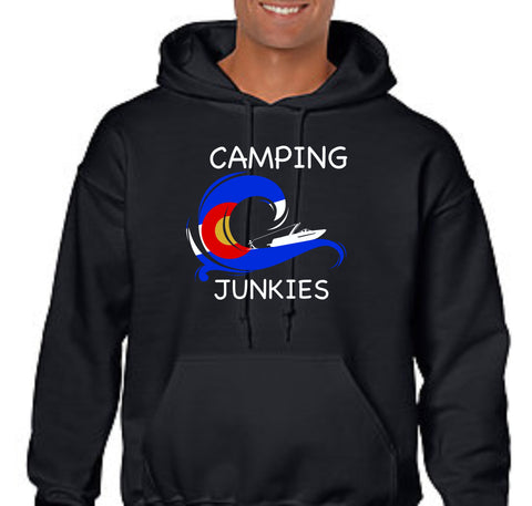 Camping Junkies Basic Hoodie- Adult and Youth- Matte or Glitter