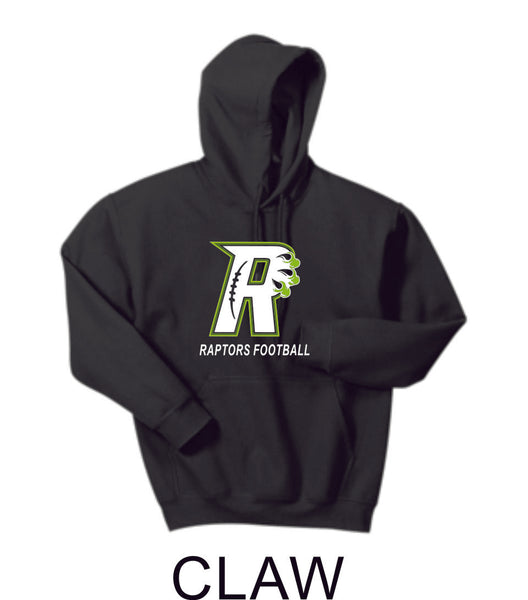 Raptors Football Hooded Sweatshirt- 5 designs- Matte or Glitter