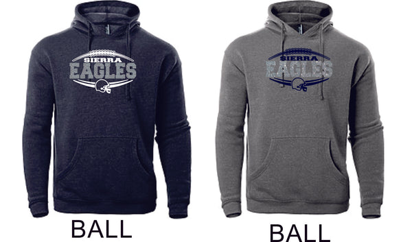 Sierra FOOTBALL Premium Unisex Hoodie- 4 Designs- Matte or Glitter