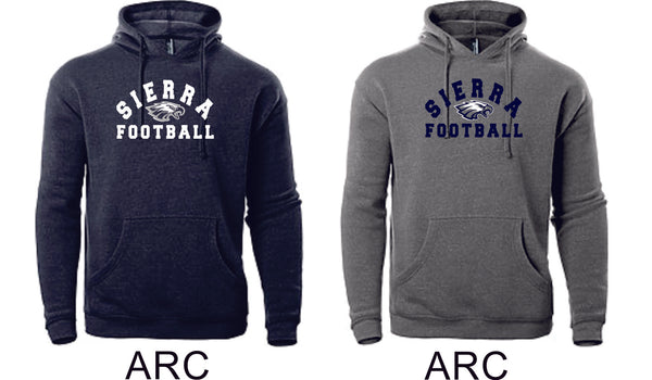 Sierra FOOTBALL Premium Unisex Hoodie- 4 Designs- Matte or Glitter