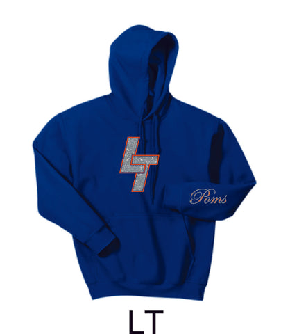 LT Poms Hooded Sweatshirt- 2 designs- Matte and Glitter