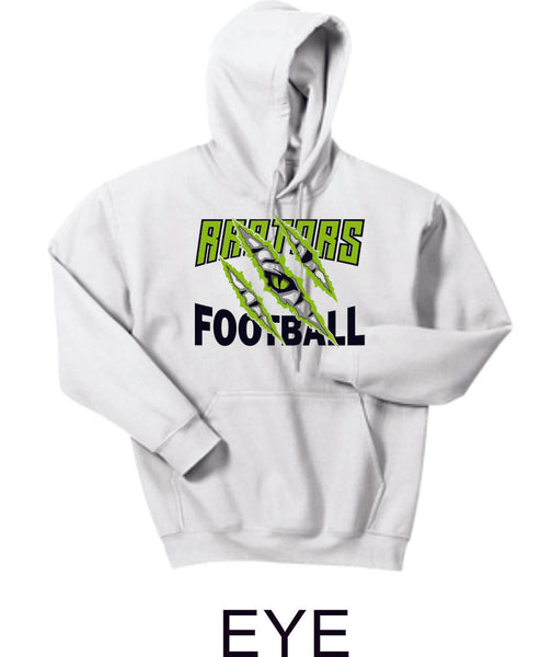 Raptors Football Hooded Sweatshirt- 5 designs- Matte or Glitter