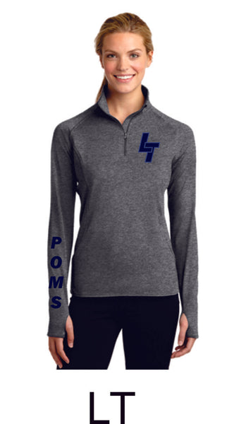 LT Poms Ladies Sport Wick 1/2 Zip Pullover- 2 Designs