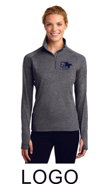LT Poms Ladies Sport Wick 1/2 Zip Pullover- 2 Designs