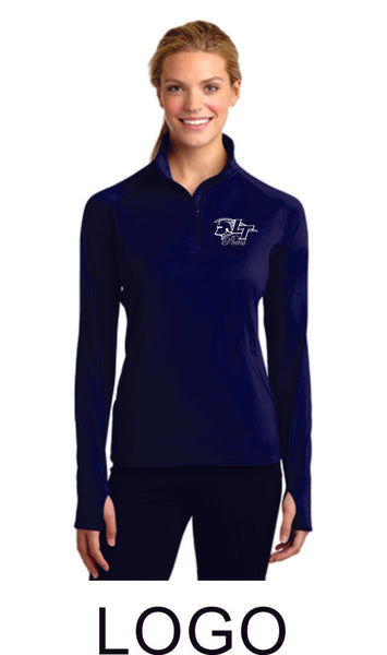 LT Poms Ladies Sport Wick 1/2 Zip Pullover- 2 Designs