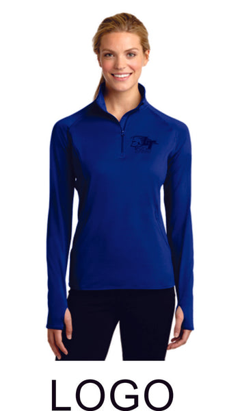 LT Poms Ladies Sport Wick 1/2 Zip Pullover- 2 Designs
