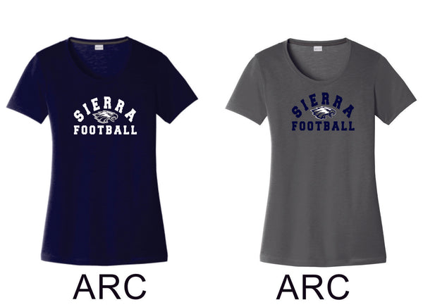 Sierra FOOTBALL Sport-Tek Ladies Wicking Tee - 4 designs