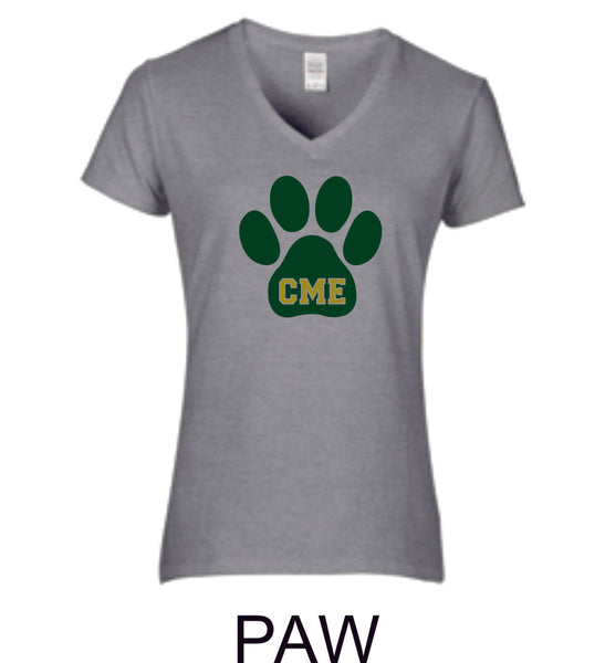 CME Paw Design Ladies Short Sleeve Tee- Matte or Glitter