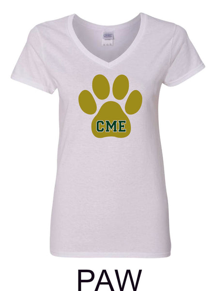 CME Paw Design Ladies Short Sleeve Tee- Matte or Glitter