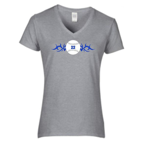 Hawks Ladies Short Sleeve Glitter Tattoo Tee