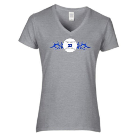 Hawks Ladies Short Sleeve Glitter Tattoo Tee